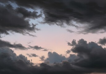 Obraz premium Dramatic dark clouds and sky at sunset or sunrise weather background