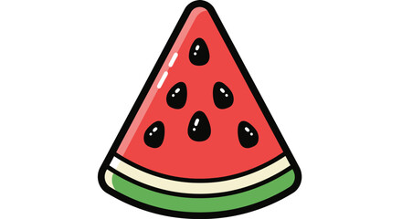 Cartoon watermelon slice illustration fresh summer fruit vector design isolated on white background