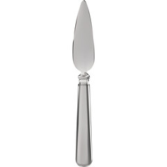 Silver Cake Server With Ornate Handle On White Background Isolated Object