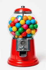 Colorful gumball machine filled with vibrant bubble gum balls, celebrating National Bubble Gum Day