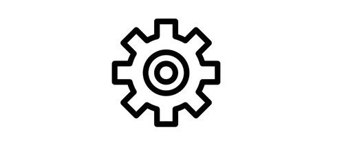 Simple Settings Gear or Cogwheel Line Icon