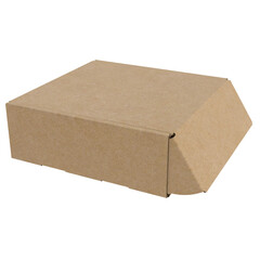 3D Render a brown box with a lid on a white background