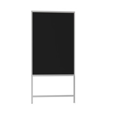 3D Render a black and white sign on a white background