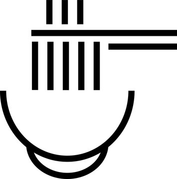 Simple illustration of noodles in a bowl with chopsticks in two-tone style.vector illustration of an ancient roman column