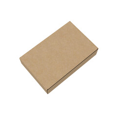 3D Render a brown box with a white background