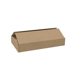 3D Render a brown box with a lid on a white background