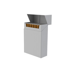 3D Render a cigarette box with cigarettes in it