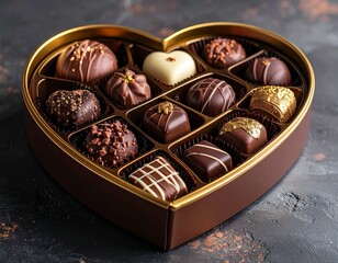 Gift Chocolates with Decorative Heart Tin Container 