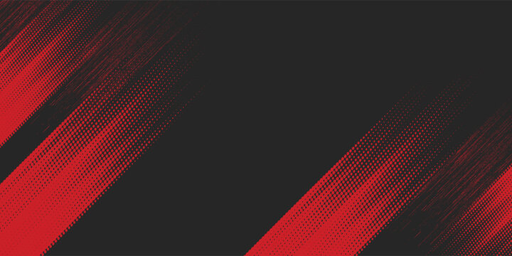 Dynamic black and red grunge halftone abstract background with diagonal brush stroke texture, modern edgy design suitable for sports posters, gaming banners, racing themes, digital ads, n high-energy.