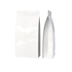 3D Render a white bag and a white bag on a white background