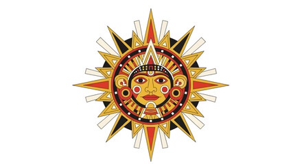 Vibrant Aztec Sun Stone symbol representing ancient culture and cosmic power, perfect for cultural projects and educational content.