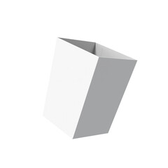 3D Render a white box with a white background