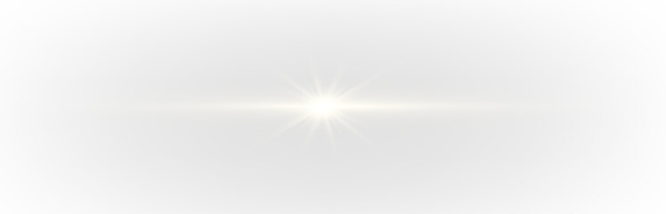 A soft white horizontal light beam stretches across the scene with radiant lens flare highlights. The glowing streak adds clean brightness and elegant motion. Ideal transparent PNG effect for modern d