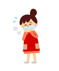 咳をする女性