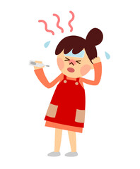 発熱している女性