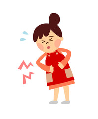 お腹が痛い女性