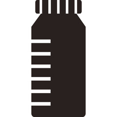 Simple Black Silhouette Of A Measuring Bottle On A Transparent Background Used For Laboratory Or Kitchen Measurements