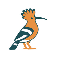 cartoon bird with Hoopoes