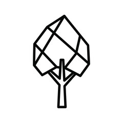 Geometric abstract tree icon with clean lines
