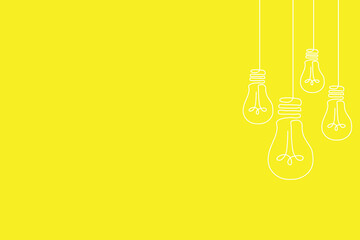 Bright Idea Light Bulb String Line Art Background