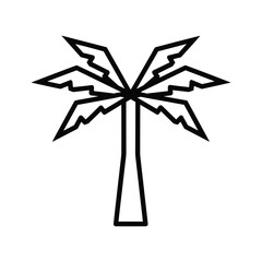 Simple outline icon of a palm tree