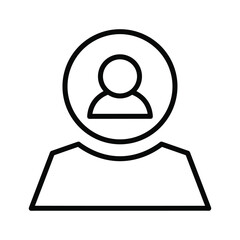 Fototapeta premium Simple outline icon of a person inside a circle