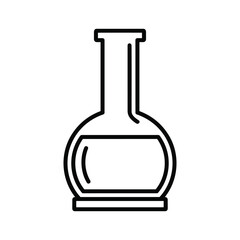 Simple outline of a round bottom flask with liquid