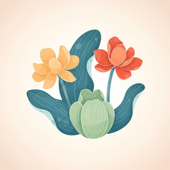 Colorful floral arrangement with orange and yellow flowers on soft background  