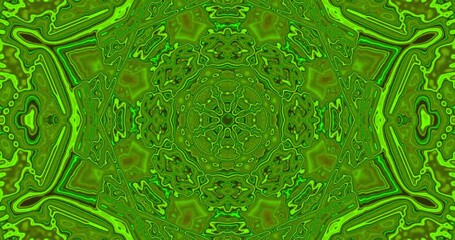 Seamless tunnel video loop with vibrant green patterns for relaxing screensaver experience