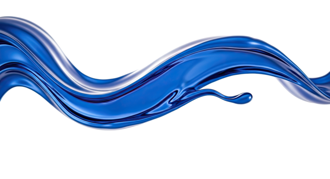 Gloss wave smear forming elegant fluid curve over flawless white