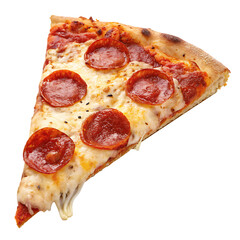 Pepperoni pizza slice isolated on transparent background png