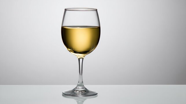 A white wine glass isolated on a clean, elegant background. bar promotions, beverage menus, designed for product packaging and bar promotions and food & beverage menus and cafe branding.