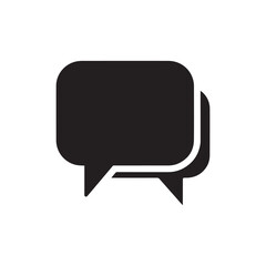 Bold overlapping speech bubbles symbolizing communication dialogue chat and social interaction