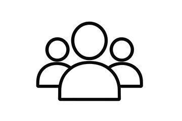 Outline icon symbol representing a group of three people