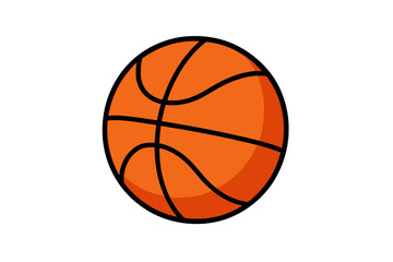 Simple orange basketball icon with black outlines and texture detail