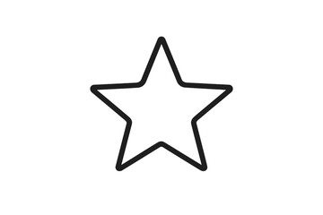 Obraz premium Simple outline five point star shape icon on clean white background