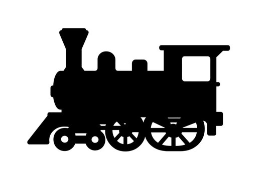 Classic steam locomotive silhouette profile transport icon