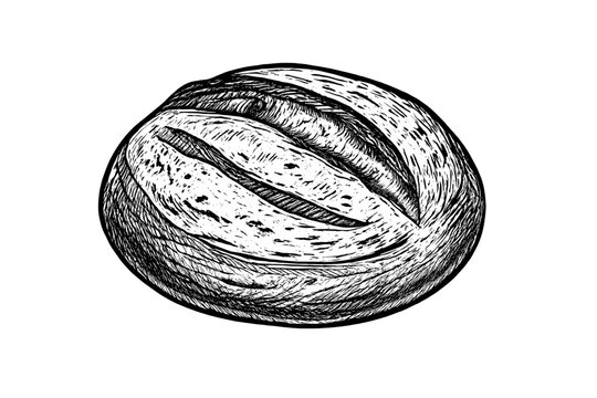 Artisan sourdough bread loaf with rustic scoring marks