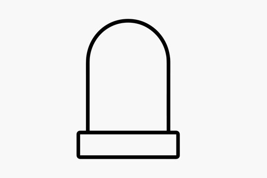 Simple black outline icon of a tombstone or grave marker shape