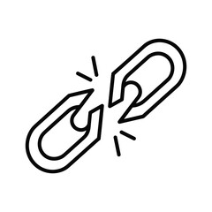 Broken chain link symbol representing disconnection or failure