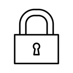 Simple outline icon of a padlock for security and protection concepts