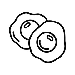 Simple line art drawing of two fried eggs for breakfast