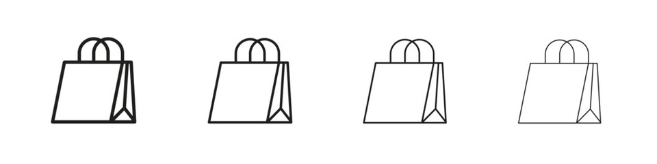 Shopping bag icon. Vector isolated pictograms.