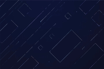 Abstract Geometric Pattern on Dark Blue Background with Thin White Lines and Shapes