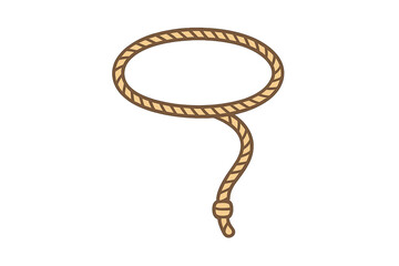 Simple cartoon lariat rope loop for cowboy, rodeo, and western ranching activities