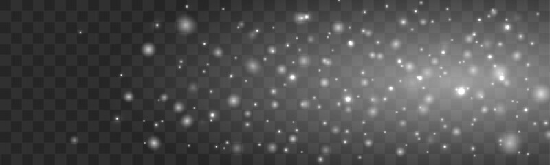 Bright festive dust swirls in radiant motion, mixing white shimmer and gold sparkles. Transparent PNG keeps the glow clean and versatile. Perfect for seasonal decorations.