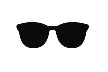Black silhouette icon shape of classic sunglasses on white background