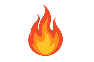 Stylized cartoon flame icon with orange and yellow layers