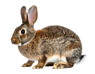 Obraz premium Brown rabbit isolated on white background, transparent PNG