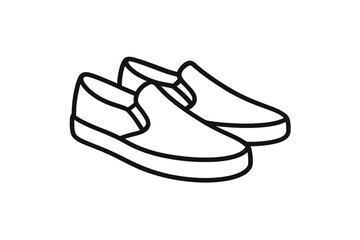 Outline icon of casual slip-on shoes viewed from an angle